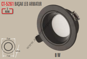 CATA BAŞAK LED ARMATÜR SİYAH - 3RENK / CT-5261