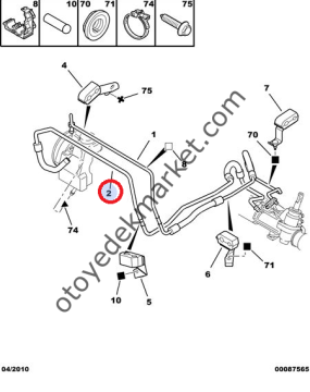 PEUGEOT 206 1,4 HDİ DİREKSİYON BORUSU ALT (ORİJİNAL)