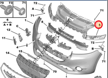 PEUGEOT 208 (2012-2015) ÖN TAMPON ÜST PANJURU (ORİJİNAL)