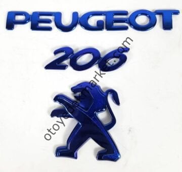 Peugeot 206 Mavi Yazı Seti (İthal)