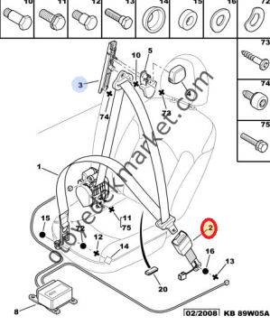 PEUGEOT 206 EMNİYET KEMERİ SOL (ORJİNAL)