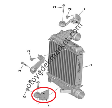 Citroen C5 Aircross (2018-2023) İntercooler / Turbo Radyatörü Hava Soğutucu Alt Bağlantı Ayağı (İthal)