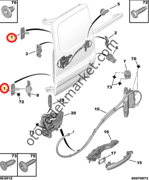 PEUGEOT PARTNER TEPEE (2008-2017) SOL SÜRGÜLÜ KAPI KİLİT KARŞILIĞI