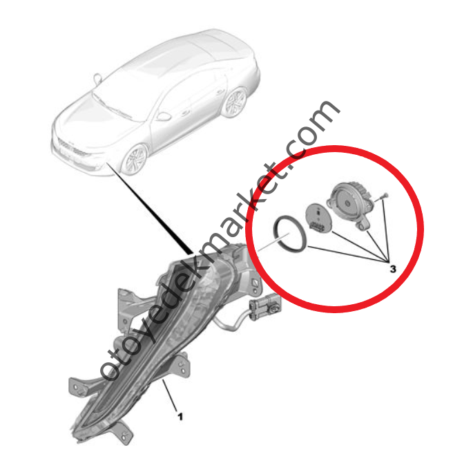 Peugeot 508 (2019-2024) Sol Gündüz Farı Driver Kiti (Far Beyni)  (Orijınal)