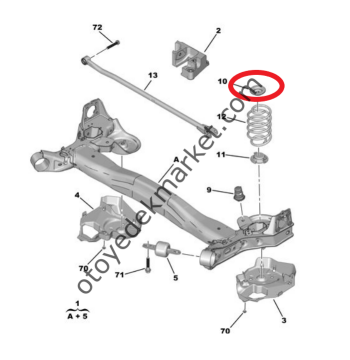 Opel Astra (2022-2024) Arka Helezon Yayı Üst Tablası (Orijinal)