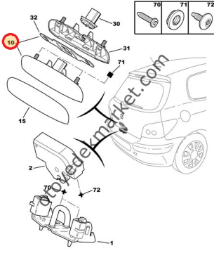 PEUGEOT 307 BAGAJ KAPAK DIŞ AÇMA KOLU (ORJİNAL)