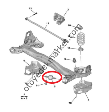 Opel Grandland / Grandland X (2021-2023) Arka Dingil / Travers Lastik Burcu (İthal)