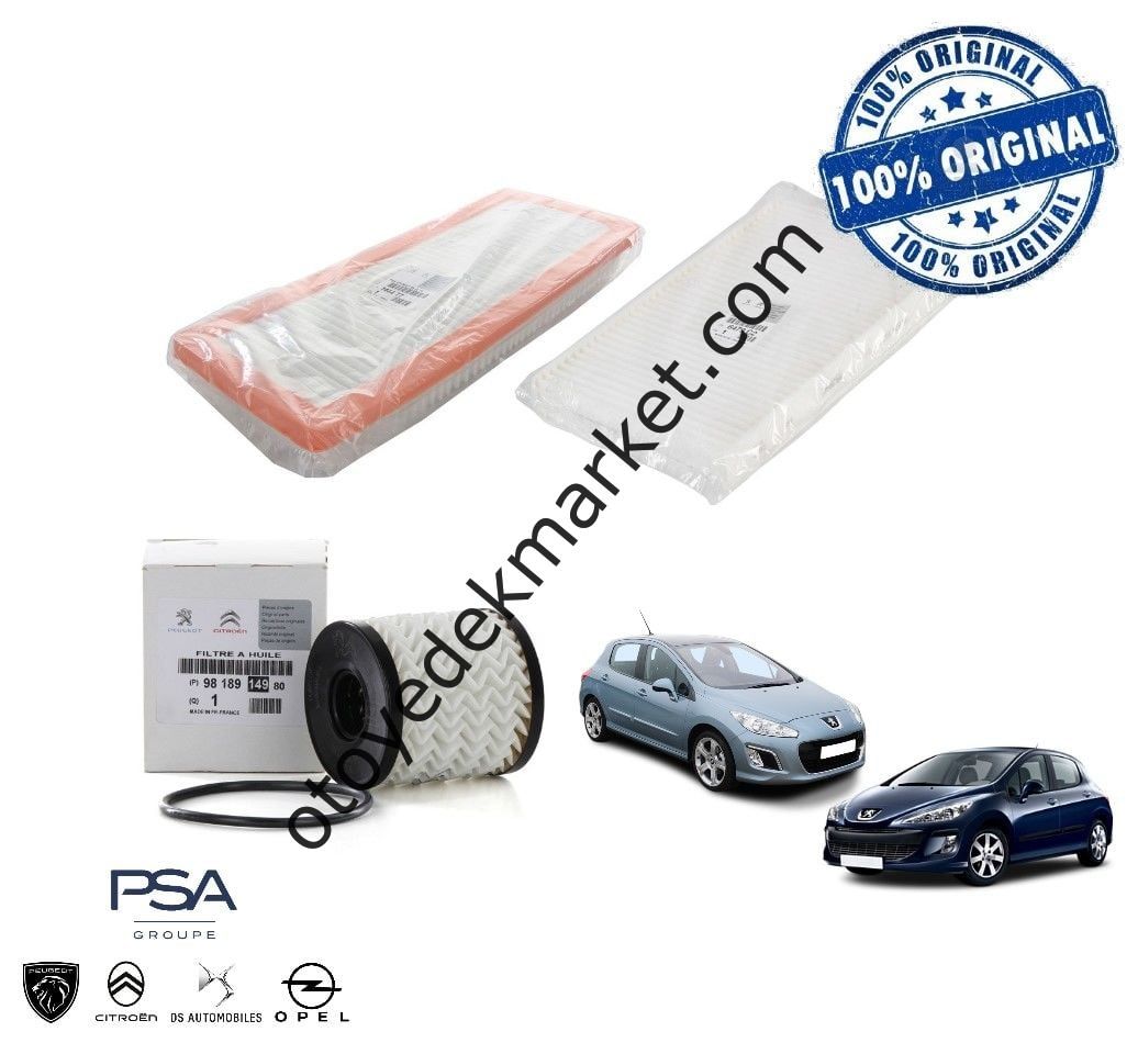 Peugeot 308 (2008-2014) 1,6 Benzinli Filtre Seti  (Orijinal)