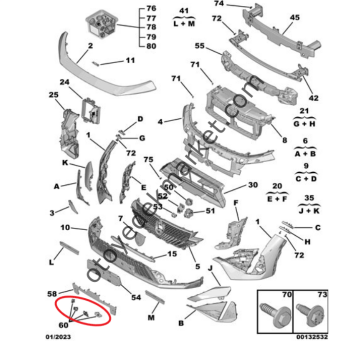 Peugeot 408 (2023-2024) Ön Tampon Park Sensör Bağlantı Braket Seti (Orijinal)