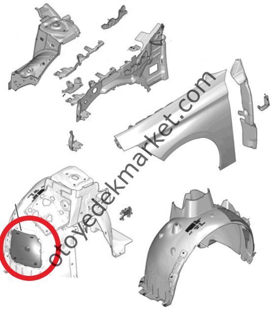 Peugeot 408 (2023-2024) Sağ Ön Çamurluk Davlumbazı Kapağı (Orijinal)