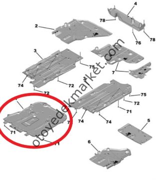 Peugeot 408 (2023-2024) Motor Alt Muhafaza Plastiği (Orijinal)