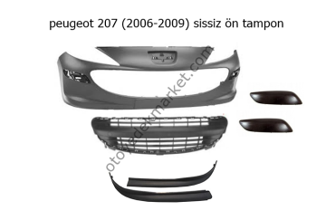 PEUGEOT 207 (2006-2009) SİSSİZ DOLU ÖN TAMPON ön tampon,orta ızgara,karlık,tampon kuşakları