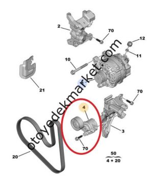 Peugeot 3008 (2016-2022) 1.5 Blue Hdi Alternatör Gergi Rulmanı (Orijinal)