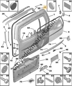 Opel Combo (2019-2023) Bagaj Kapağı Menteşesi (Orijinal)