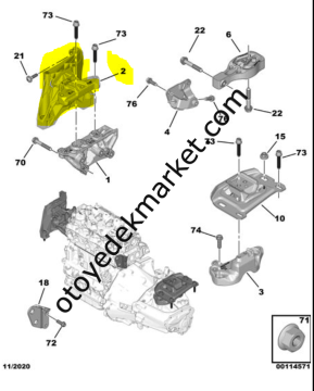 Opel Astra (2022-2024) 1.5 Dizel Sağ Motor Kulağı / Takozu - Otomatik Vites (İthal)