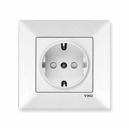 Viko Meridian Beyaz Çocuk Korumalı Topraklı Priz Çerçeve Dahil
