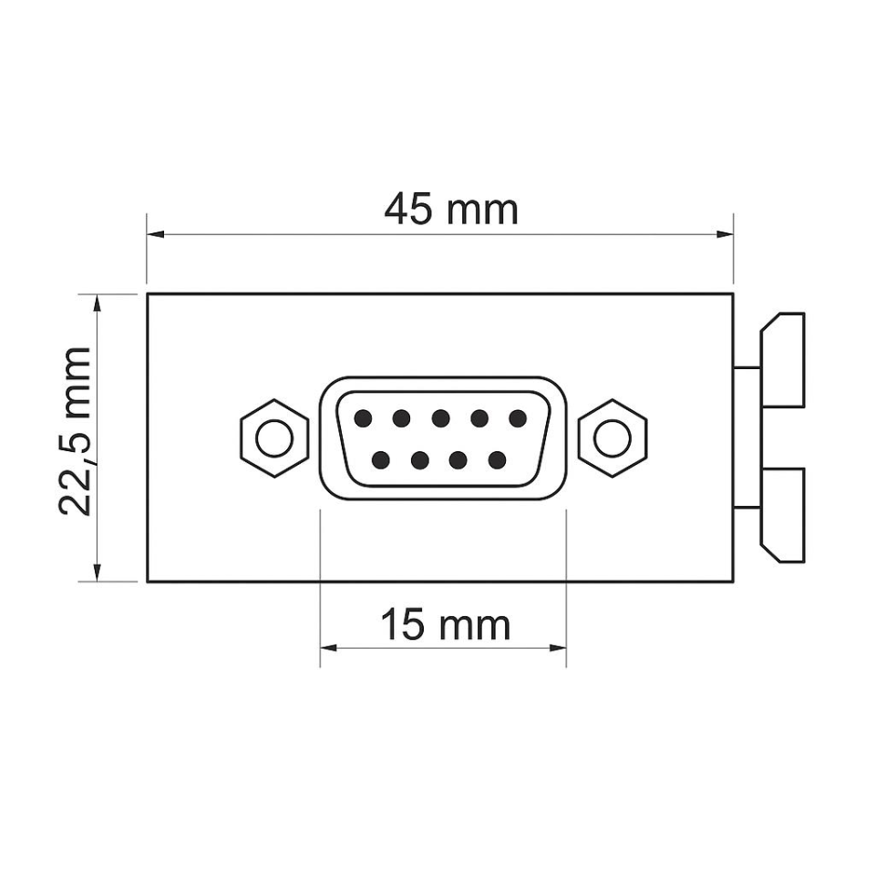 Ne-Ad 2060 VGA Modülü – 45x22,5 mm Dişi Giriş Çıkışlı, 1 Modül, Kablo Kanalı ve Masa Üstü Priz Uyumu