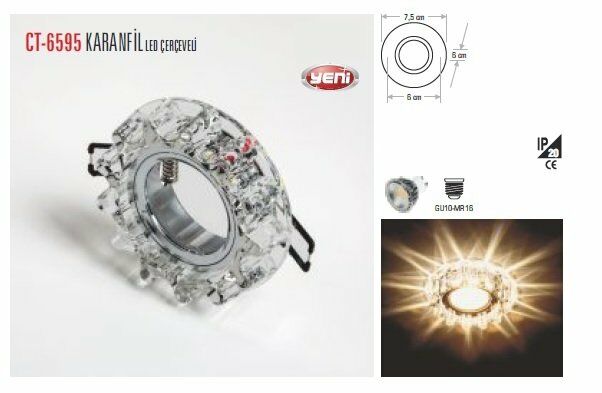 CATA Karanfil  Led Çerçeveli Kristal Cam Spot Armatür CT-6595
