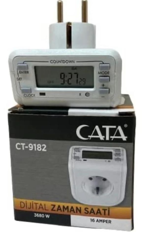 Cata Zaman Ayarlı Priz Dijital Zaman Saati CT-9182
