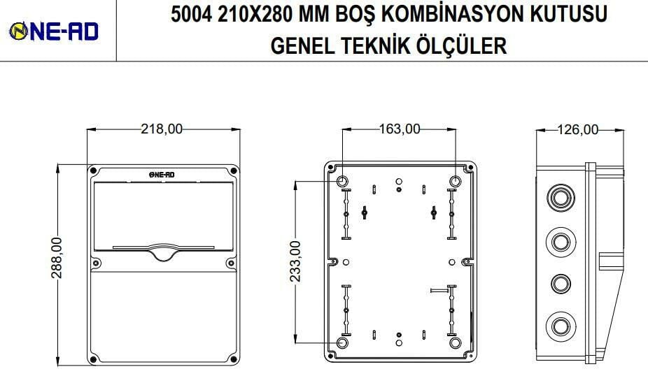 Ne-Ad Boş Kombinasyon Kutusu 210x280 mm.