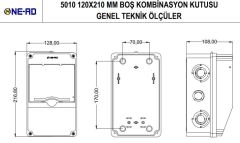 Ne-Ad Kombinasyon Kutusu Boş Küçük 120x210 mm