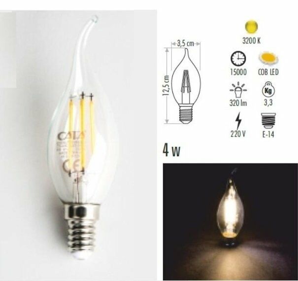 Cata 4 Watt CT-4062 Ledli Rustik Ampul Kıvrık Uç