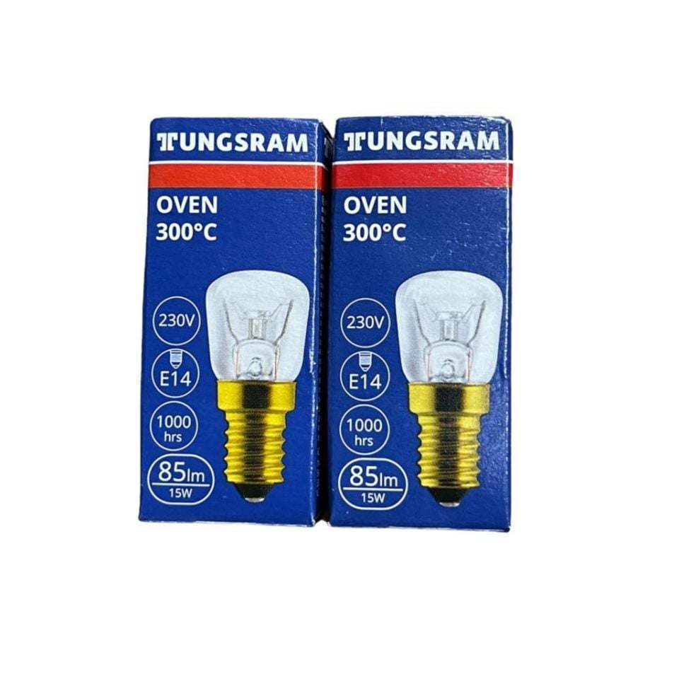 2 Adet Tungsram 15 Watt Fırın Ampulu E14 Duylu 300°C Isıya Dayanıklı Tuz Lambası Ampulu