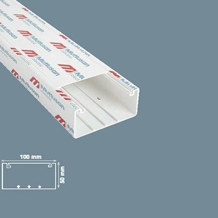 Mutlusan 100x50 mm İçten Kapaklı Plastik Kablo Kanalı -2 Metre (Priz Seti Takılabilir)