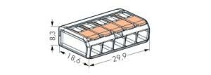 Wago 5x4 Çok Amaçlı Buat Klemensi 25 Adet 221-415