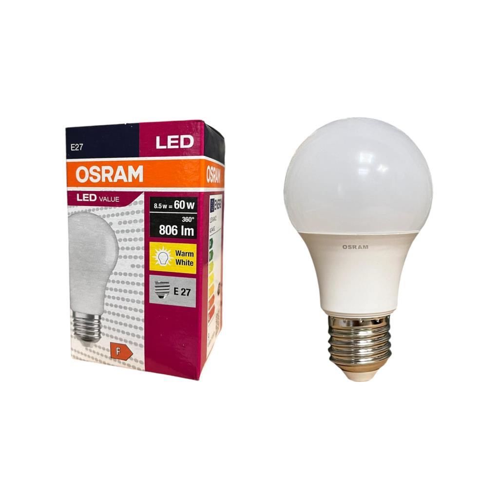 Osram LedValue 8.5 Watt Led Ampul 2700K Sarı Işık E27