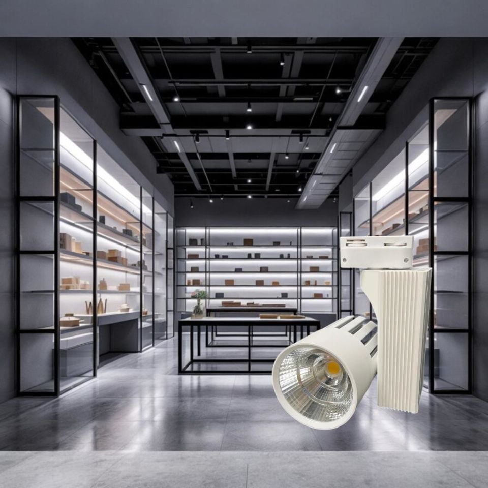 40 Watt Ledli Ray Spot Beyaz Kasa 6500K Beyaz Işık