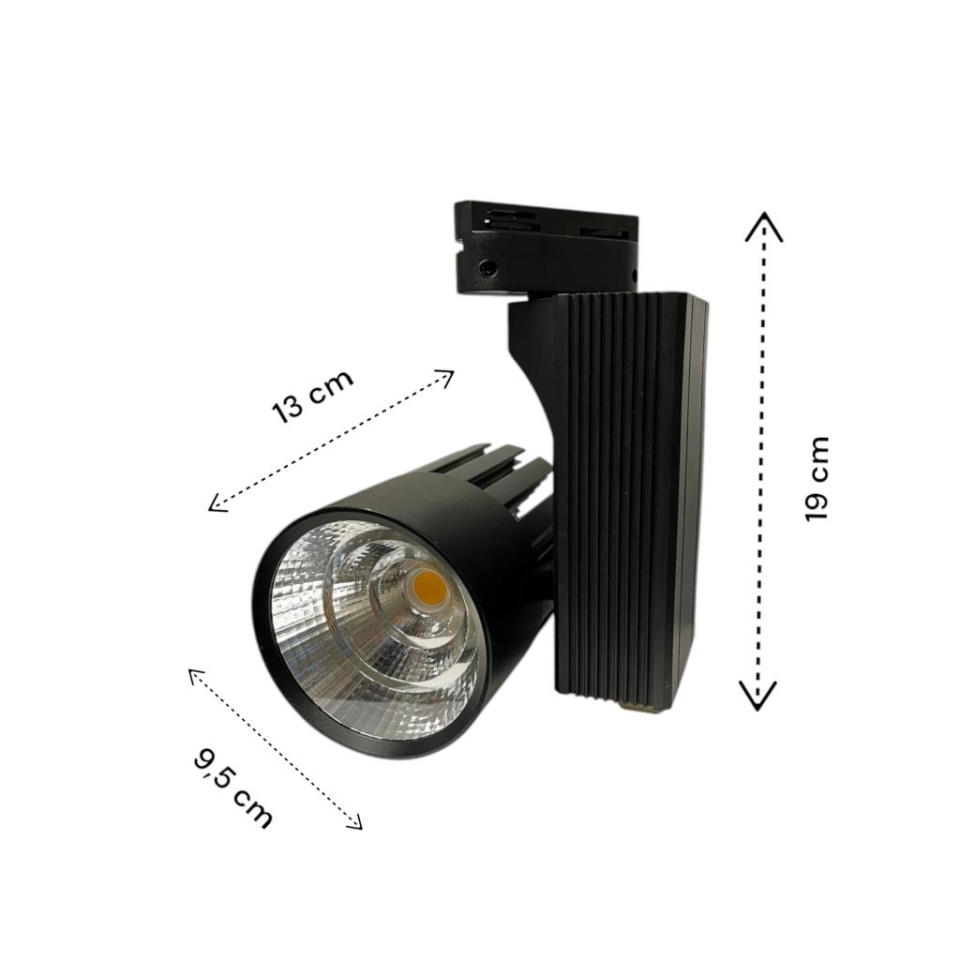 40 Watt Ledli Ray Spot Siyah Kasa Sıcak Beyaz 4000K