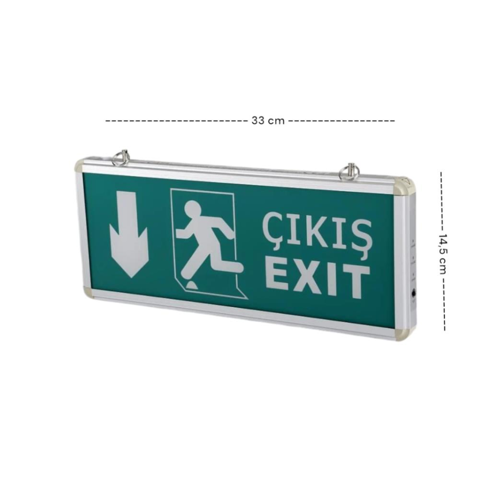 Cata 9167 Exıt Acil Çıkış Yönlendirme Armatürü Çift Yönlü Ledli Şarjlı