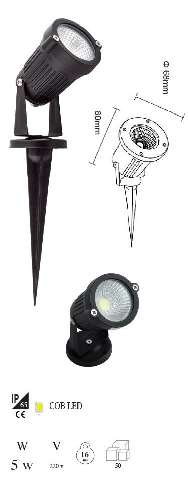 CATA 5 Watt Kazıklı Çim Armatürü Amber Renk CT-7300