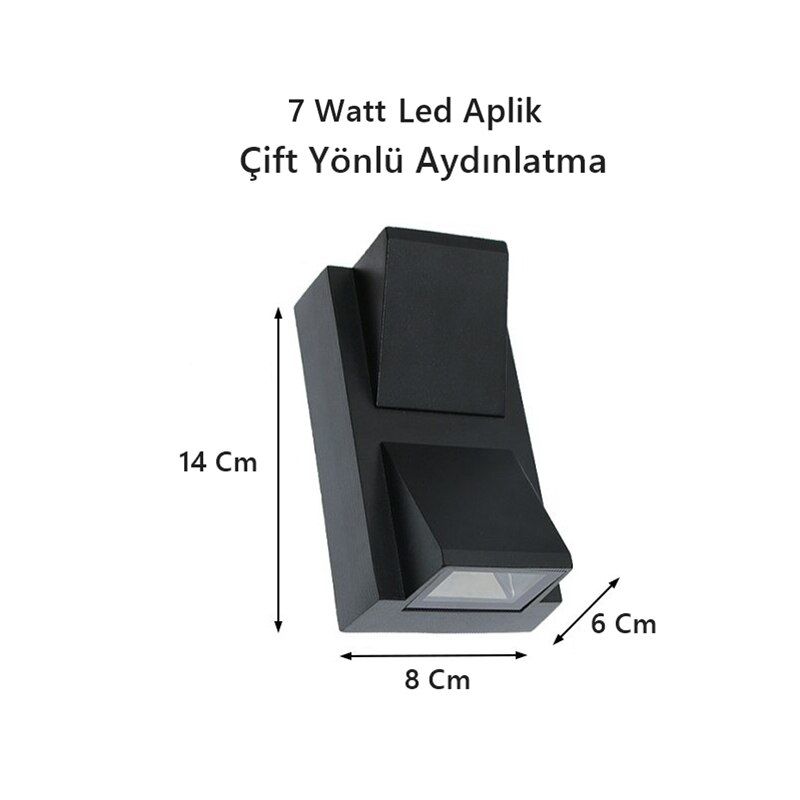 Cata Modern Duvar Led Aplik 7w Gün Işığı Çift Yön Dış Mekan Aplik CT-7065