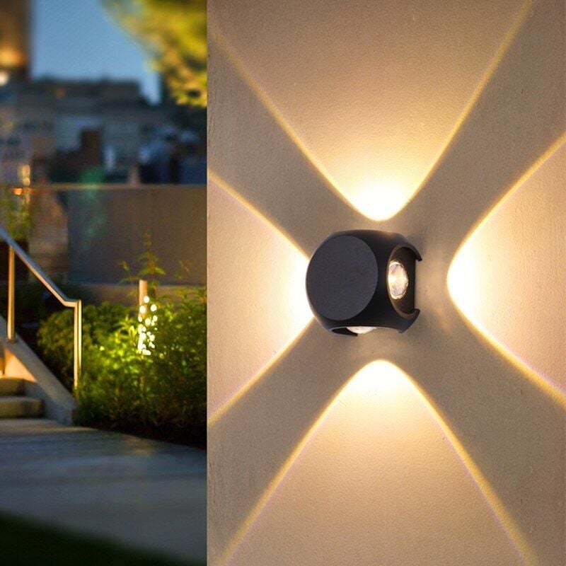 Cata Star Led Aplik Modern Luxury Aydınlatma Dört Yönlü Led Aplik Bahçe  Duvar Aydınlatma CT-8012