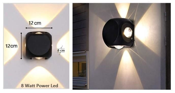 Cata Star Led Aplik Modern Luxury Aydınlatma Dört Yönlü Led Aplik Bahçe  Duvar Aydınlatma CT-8012
