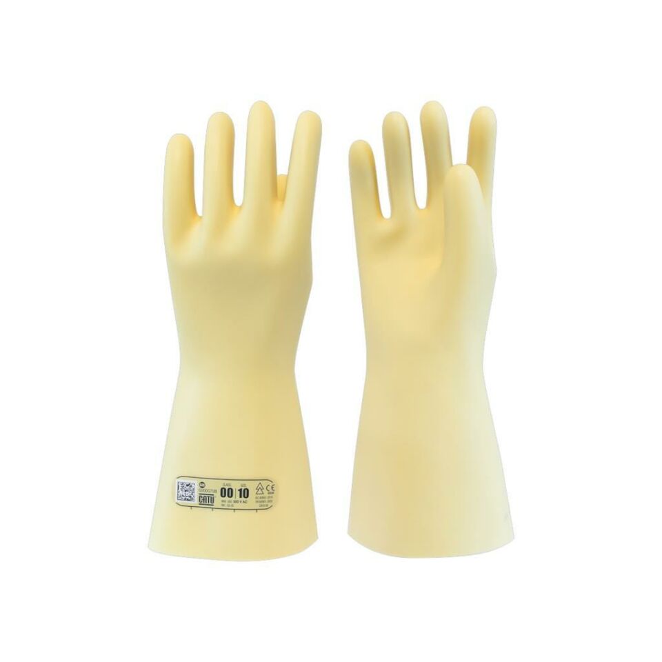 Catu Class 00 İzole Elektrikçi Eldiveni 500V AC Test 2500V DC – Kauçuk Yüksek Voltaj Eldiveni