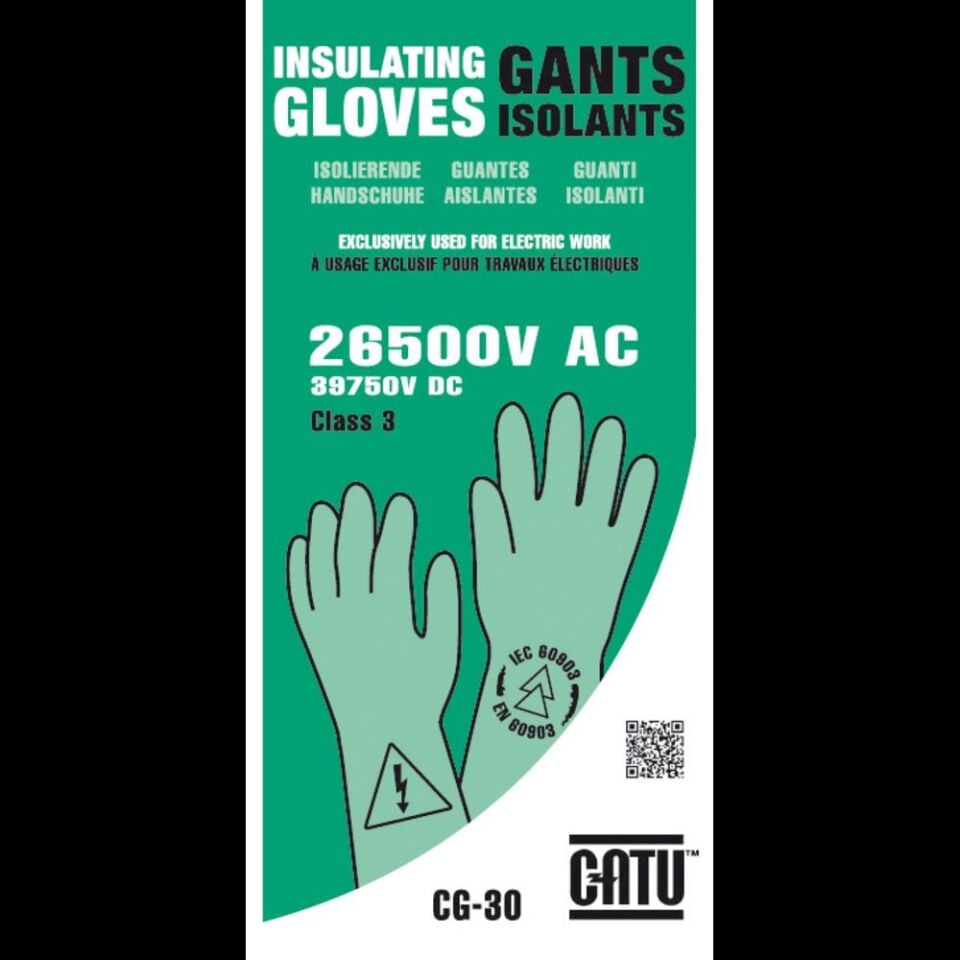 Catu Class 3 İzole Elektrikçi Eldiveni 26500V AC Test 30000V DC – Ultra Yüksek Gerilim Elektriksel Koruma Eldiveni