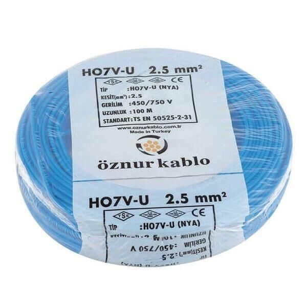 Öznur 2,5 mm NYA Kablo Mavi-100 Metre