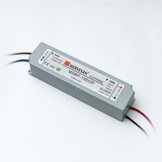 Mervesan 100 Watt 12V 8,5 Amper Led Trafosu Adaptör IP67 Mtwp-100-12