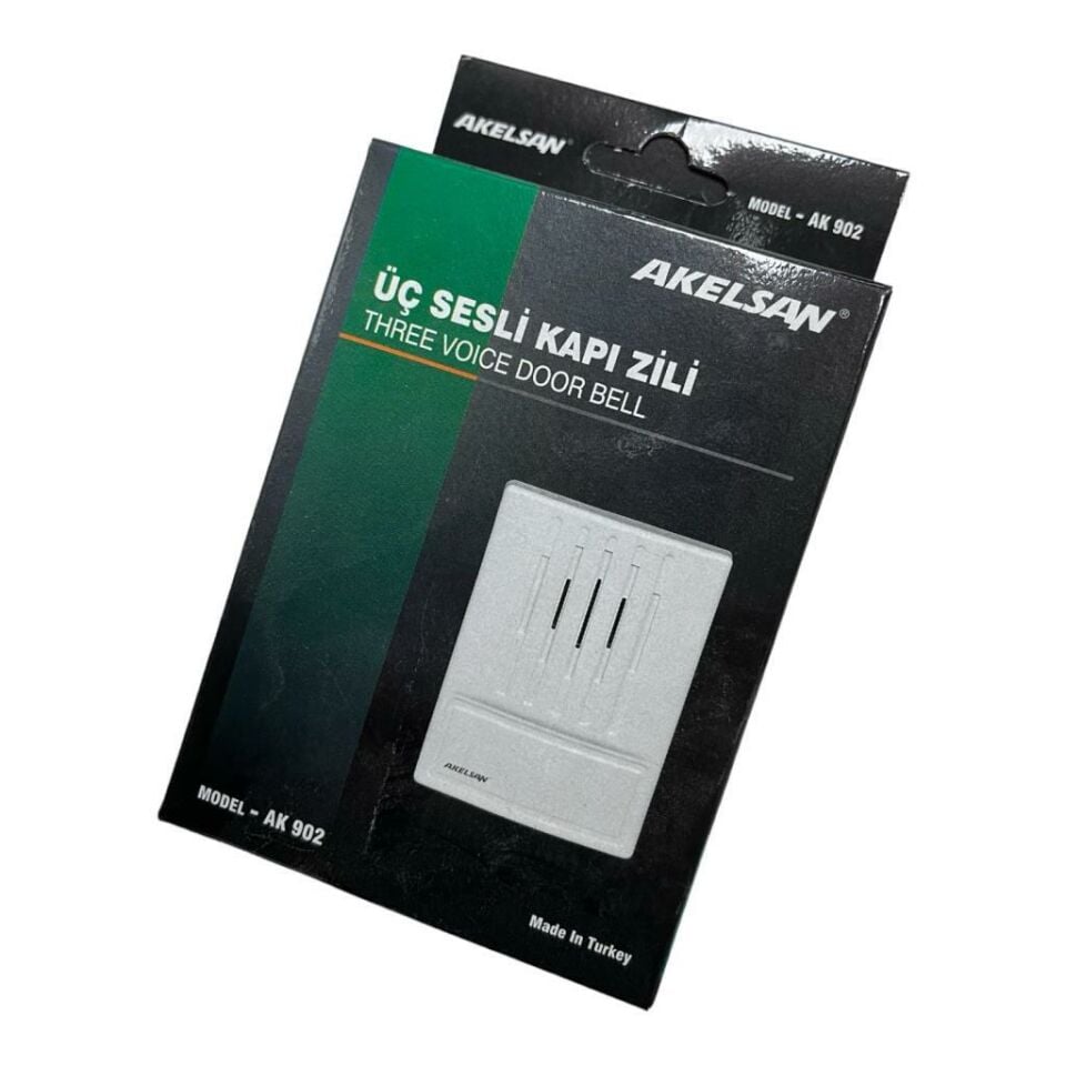 Akelsan Kanarya 3 Sesli Kapı Zili AK-902 – 12V Zil Trafosu ile Uyumlu