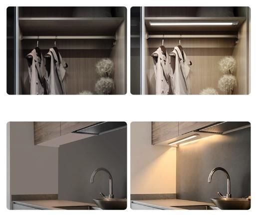 CATA ULTRA SLİM KABLOSUZ GÜNIŞIK LED CABİNET  GECE LAMBA HAREKET SENSÖRLÜ DOLAP TEZGAH MAKYAJ TRAŞ ŞARJLI LED BANT ARMATÜR 60CM