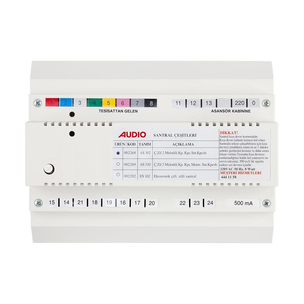 Audio AS302 Kapıcılı Çift Zilli Diafon Santrali