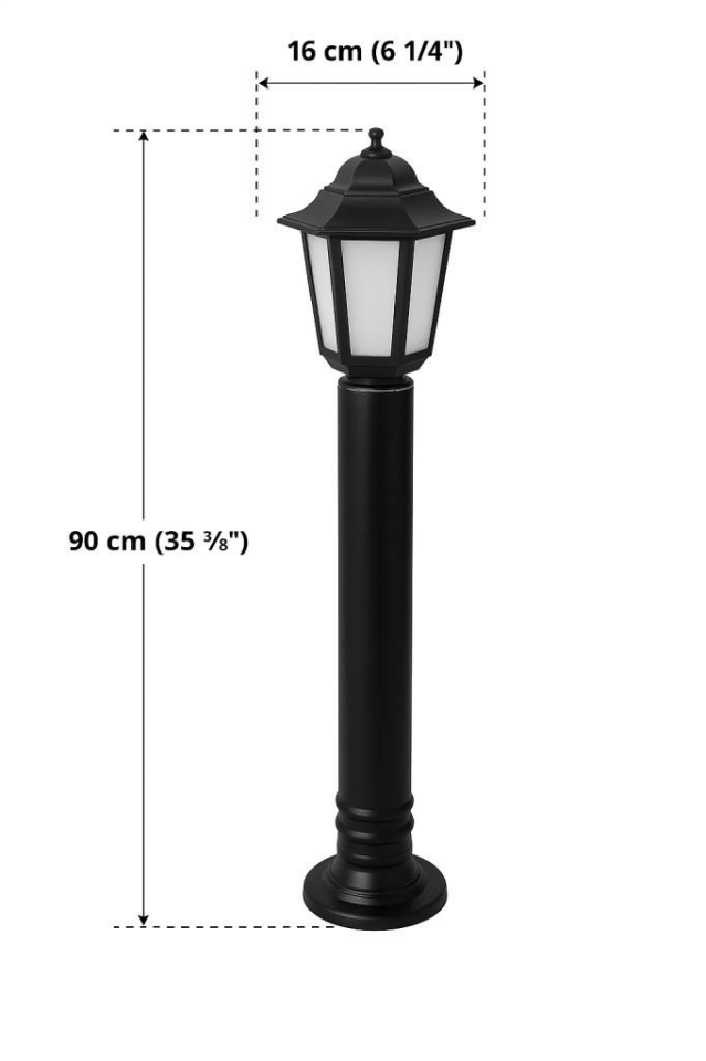 Zita Klas 90cm Bahçe Aydınlatma Direk E-27 Duylu Dış Mekan Set Üstü Yol Lambası Code/288-90