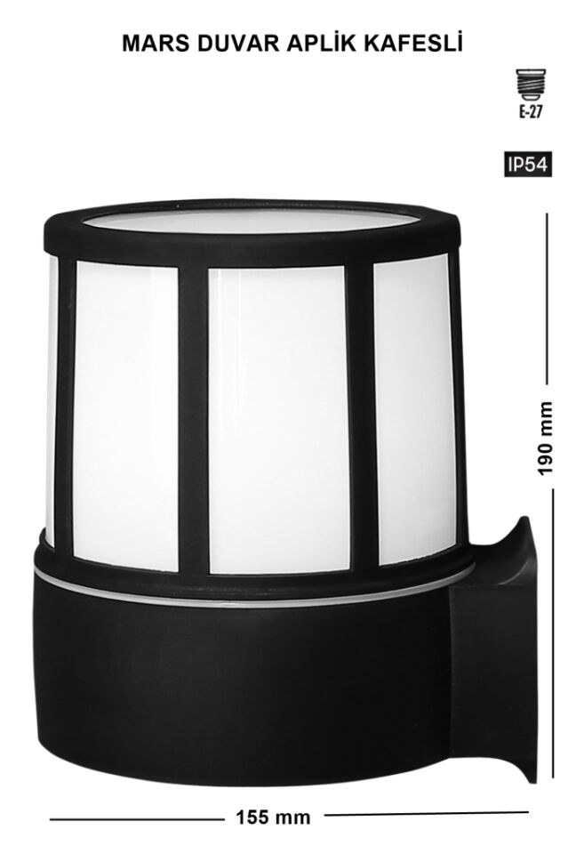 Mars Aplik Sensörlü Kafesli Bahçe Lambaları Duvar Aplik Set Üstü Bahçe Lambası Zita
