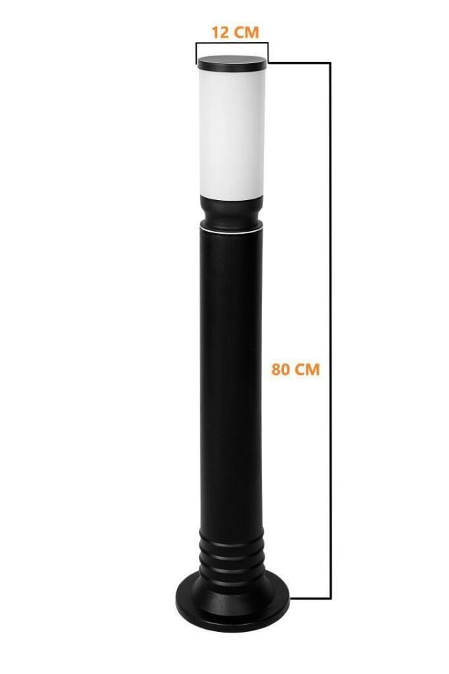 ZİTA Bahçe Aydınlatma Kule Armatür 80 cm. Siyah Uzun Siyah IP54
