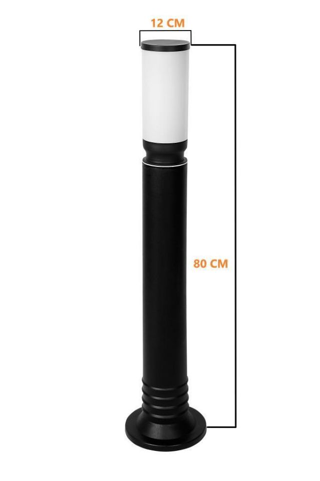 ZİTA Bahçe Aydınlatma Kule Armatür 80 cm. Siyah Uzun Siyah IP54
