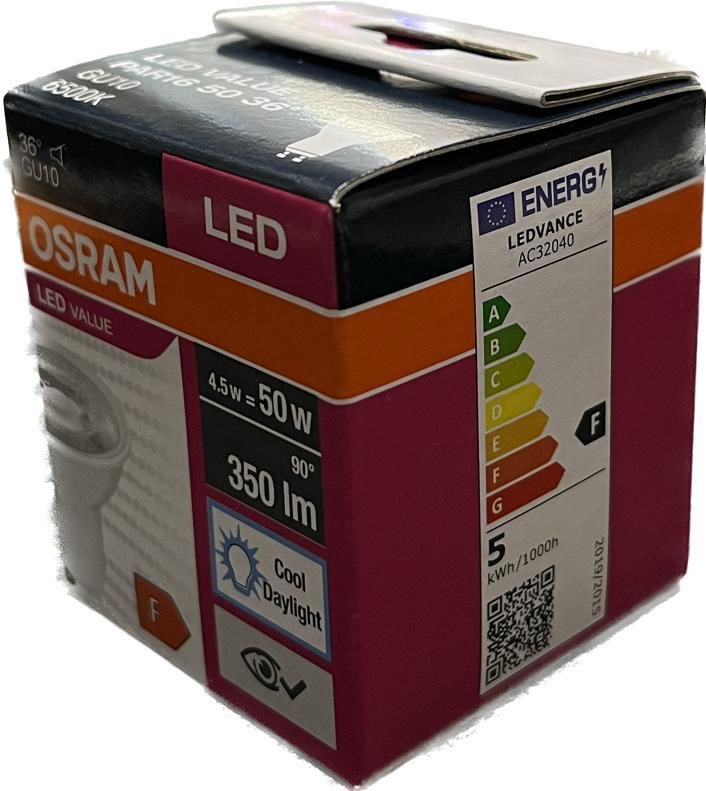 Osram Led Value 4,5W Beyaz Işık Gu10 Duy 350lm 10 lu Paket