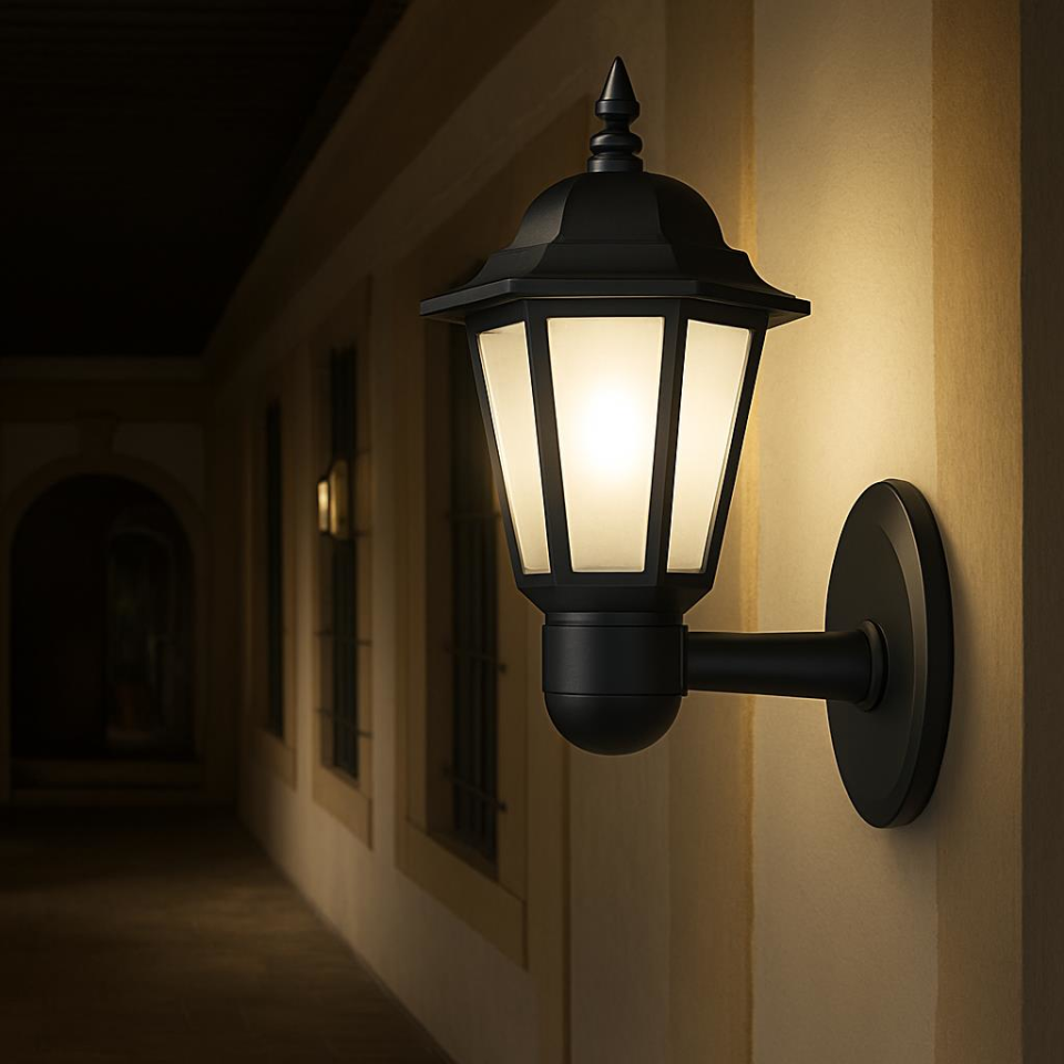 Zita Klas Serisi 42 cm Bahçe Aplik – E27 Duy, IP54, Siyah Renk, Set Üstü Bahçe Lambası, Polipropilen Gövde, 220V (Ampul Hariç)